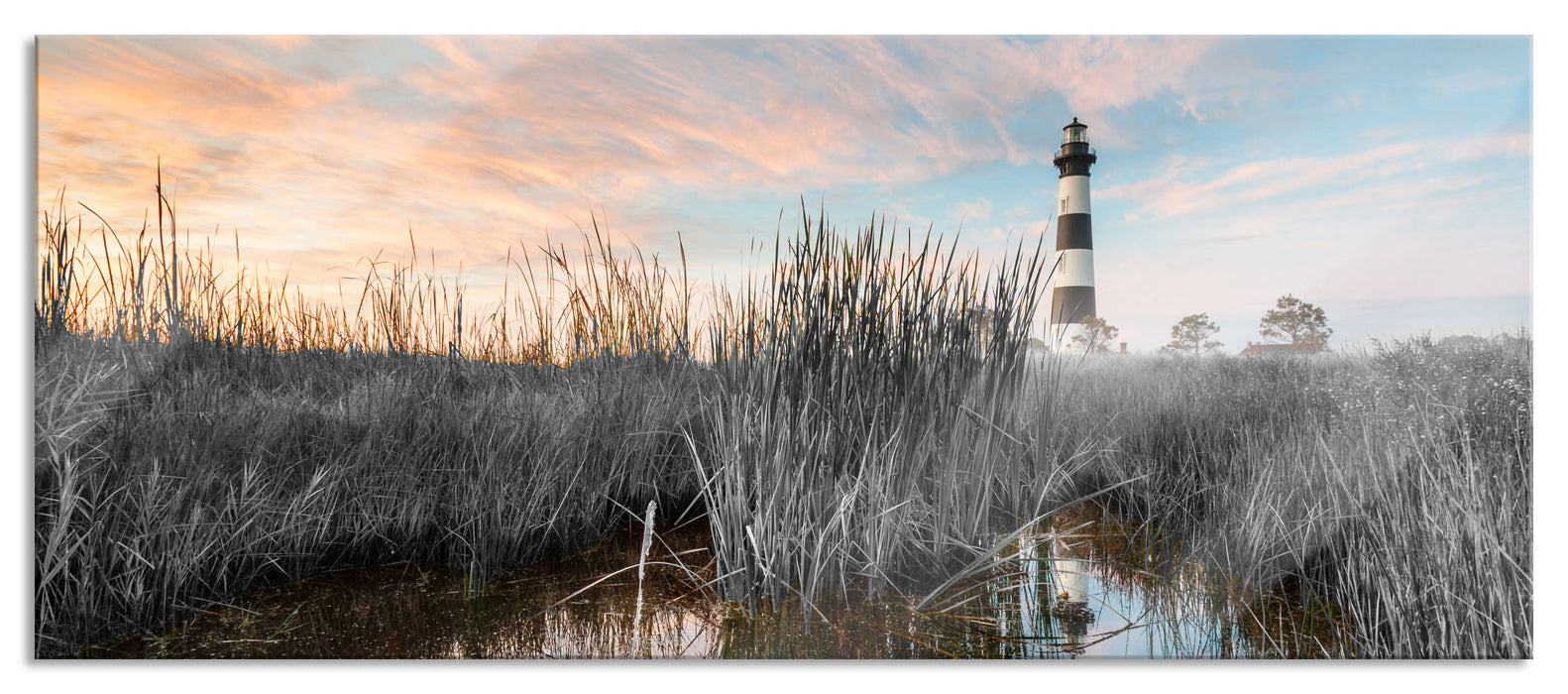 Pixxprint Bodie Island Lighthouse, Glasbild Panorama