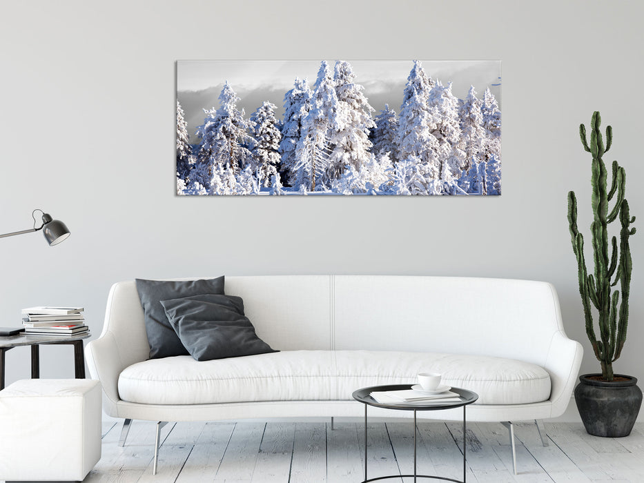 Winter Wunderland, Glasbild Panorama