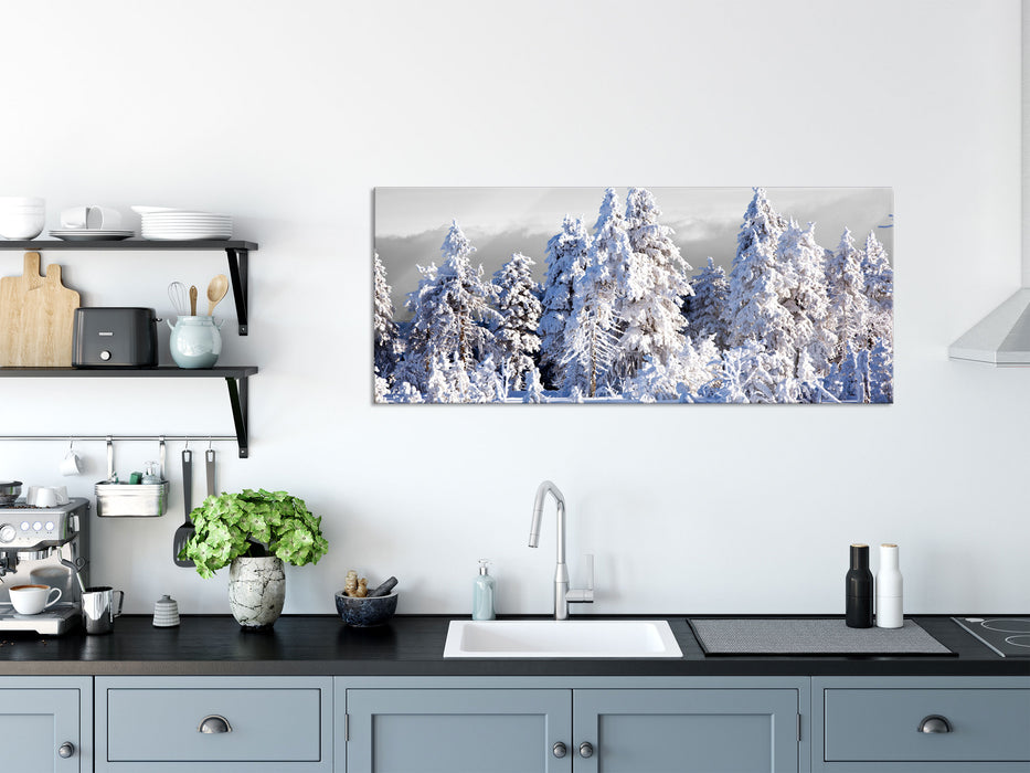 Winter Wunderland, Glasbild Panorama