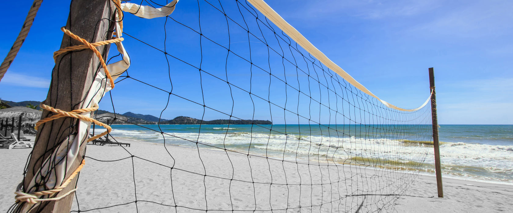 Großes Volleyballnetz, Glasbild Panorama