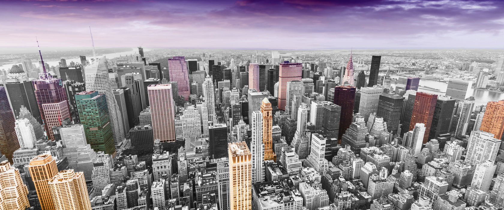 Skyline  New York, Glasbild Panorama
