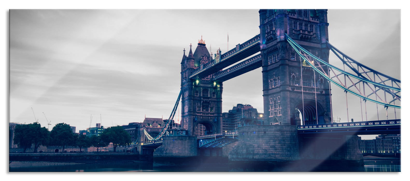 London Bridge über Themse, Glasbild Panorama