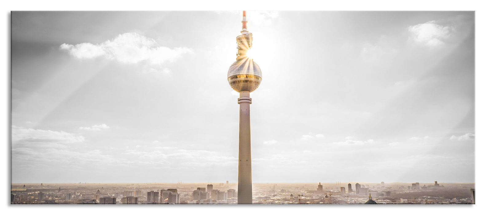 Pixxprint Berliner Fernsehturm, Glasbild Panorama