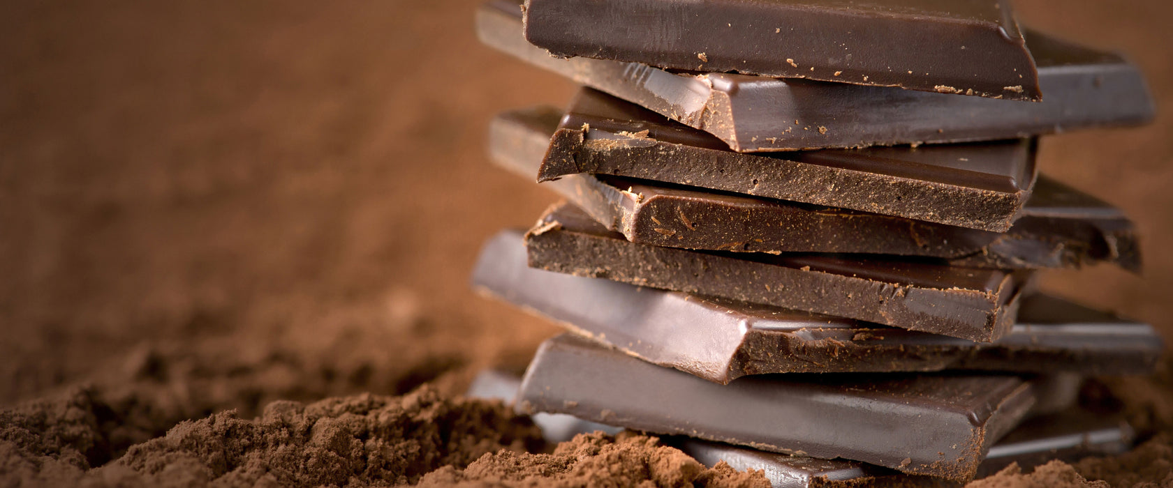 Schokoladenstücken, Glasbild Panorama