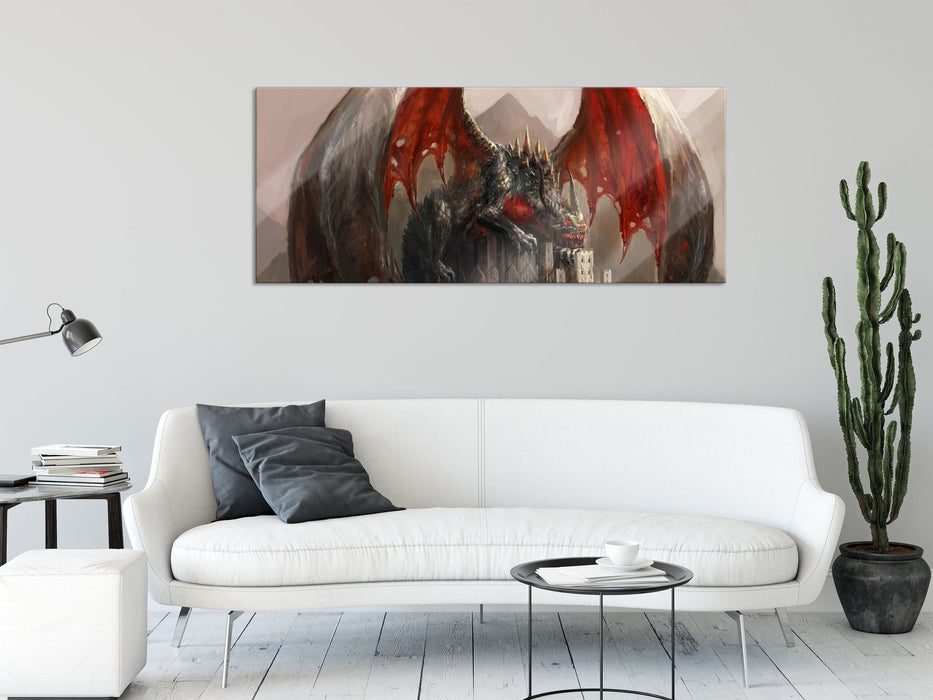 Dragon castle, Glasbild Panorama