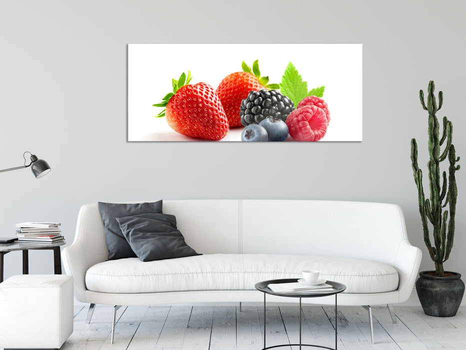 Frisches Obst, Glasbild Panorama