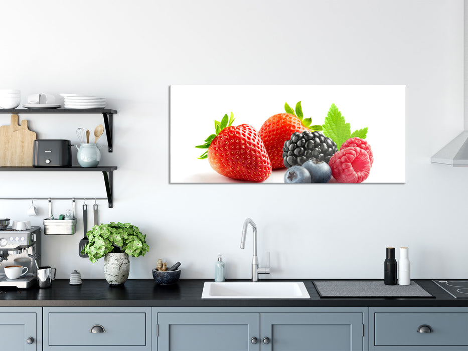 Frisches Obst, Glasbild Panorama