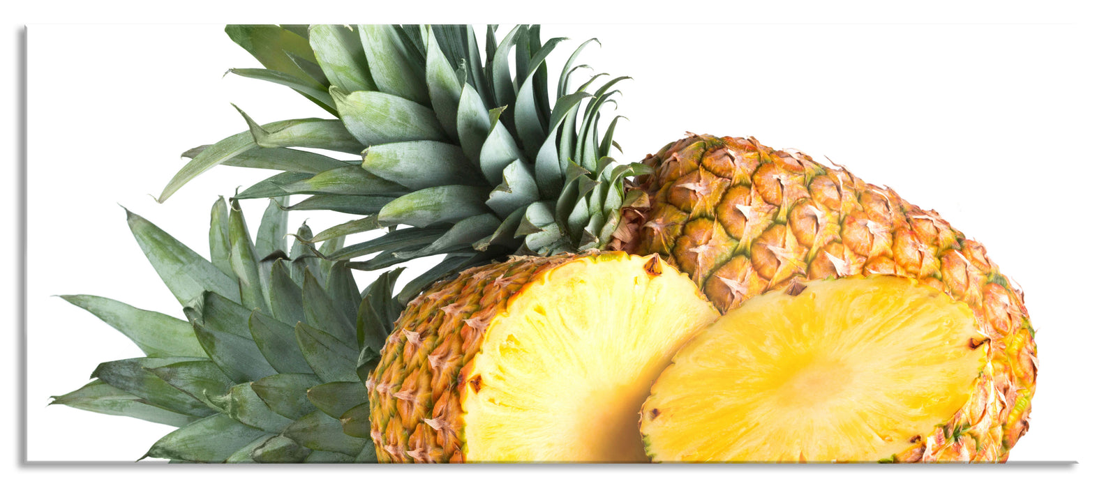 Pixxprint Frische Ananas, Glasbild Panorama