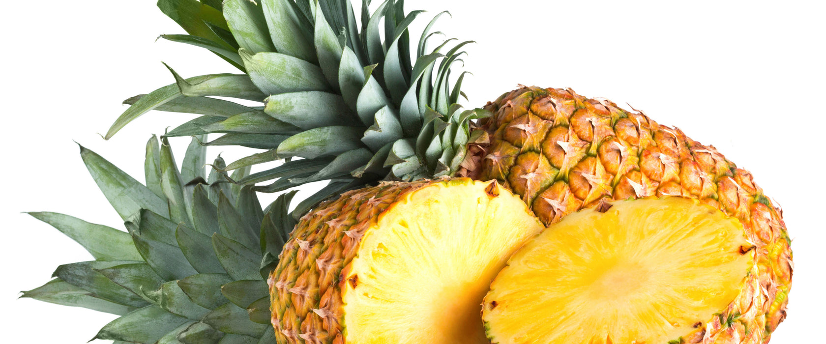 Frische Ananas, Glasbild Panorama