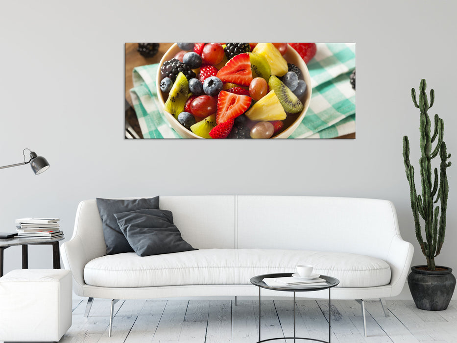 Gesunde Obstvielfalt, Glasbild Panorama