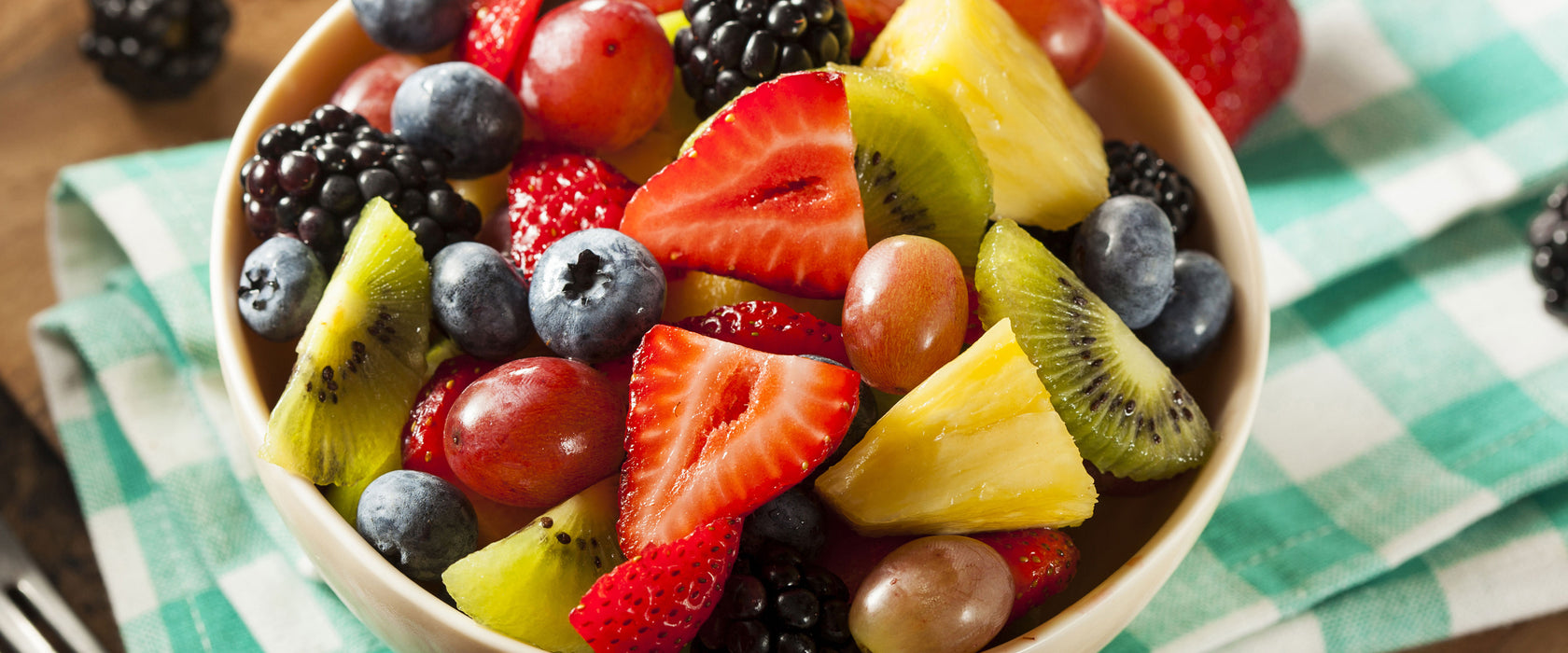 Gesunde Obstvielfalt, Glasbild Panorama