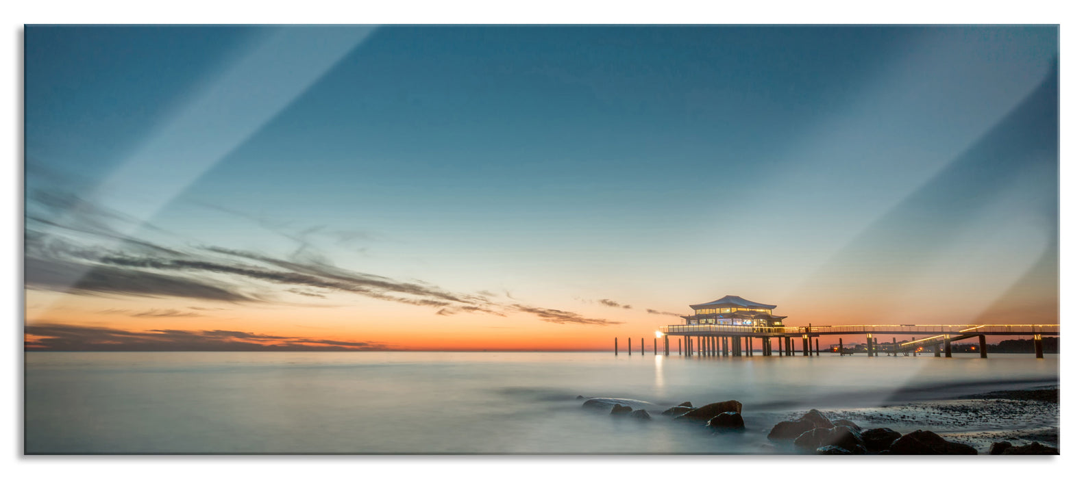 Pixxprint Timmendorfer Strand, Glasbild Panorama