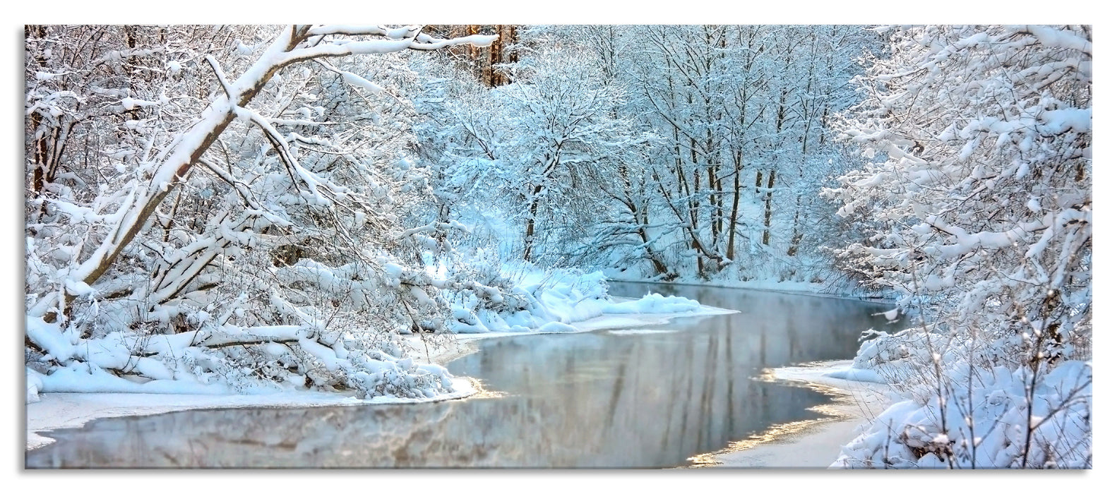 Pixxprint Atemberaubende Winterlandschaft, Glasbild Panorama