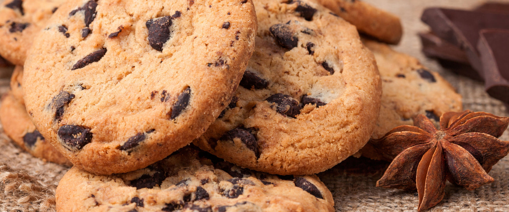 Cookies mit Schokostückchen, Glasbild Panorama