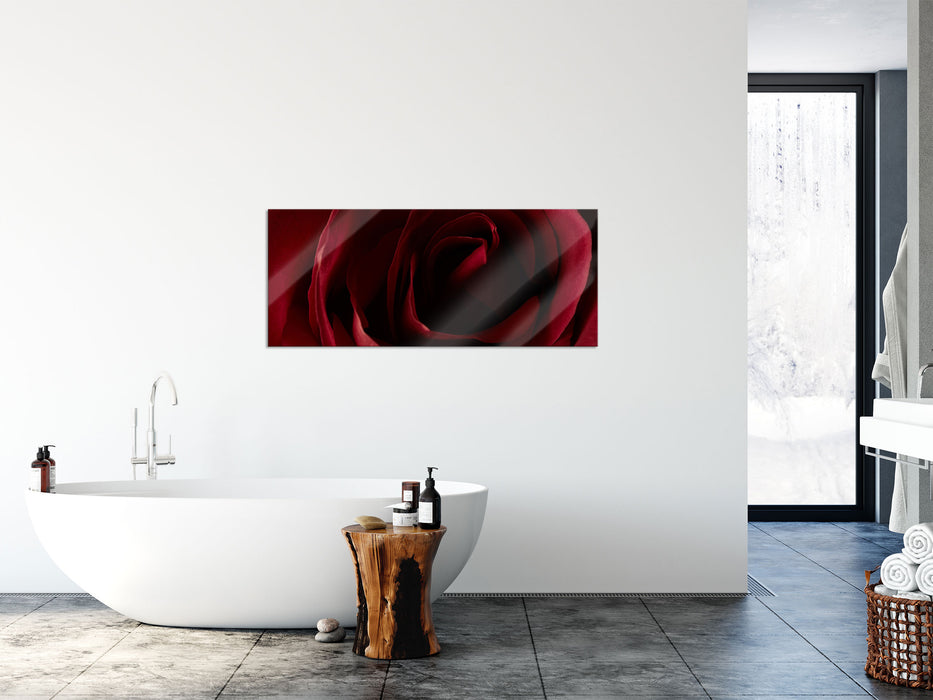 Rote Rose, Glasbild Panorama