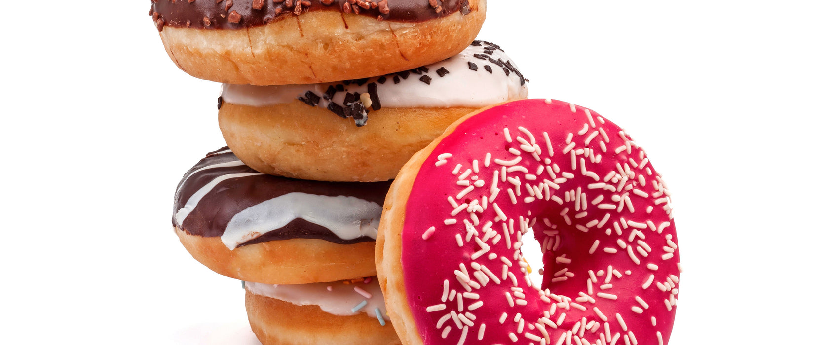 Süße Donuts, Glasbild Panorama