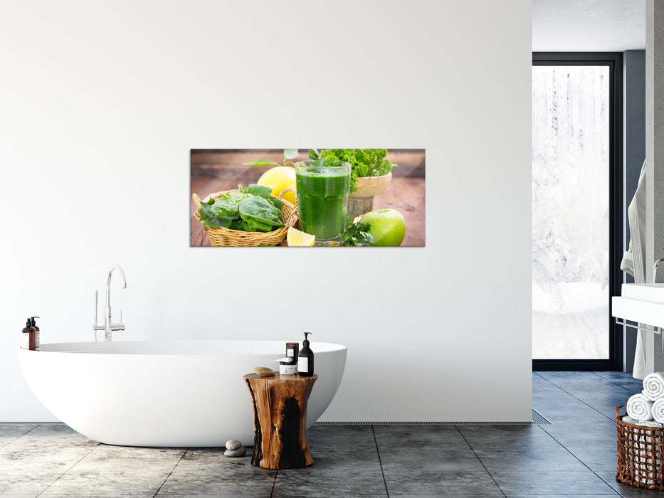 Gesunder Smoothie, Glasbild Panorama