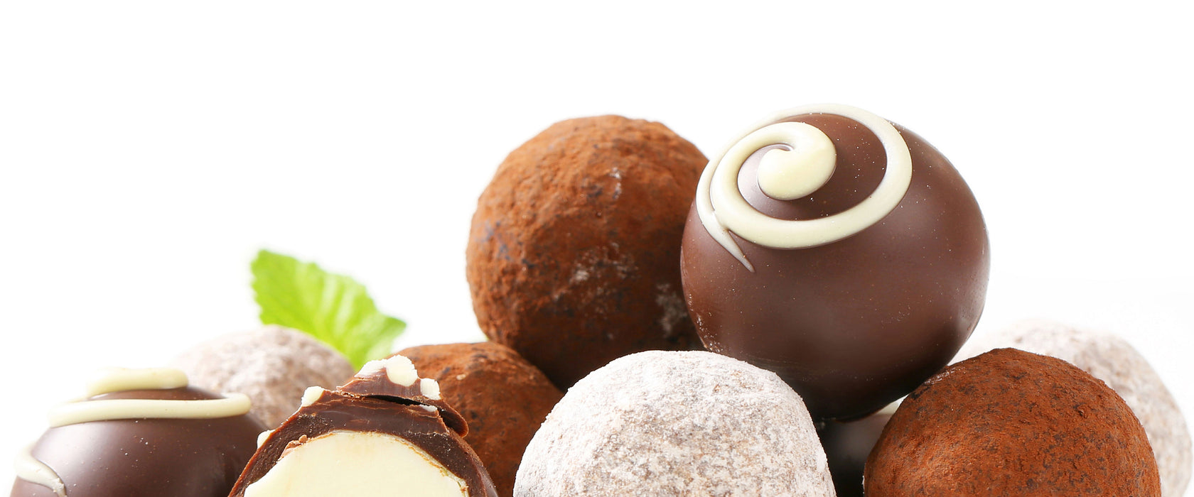 Schokotrüffel, Glasbild Panorama