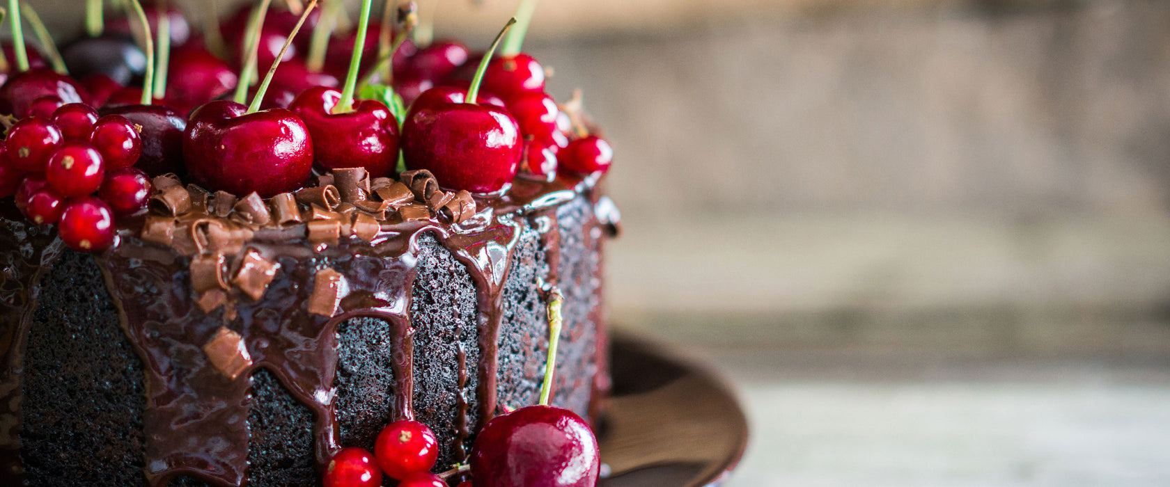 Himmlische Schokoladentorte, Glasbild Panorama