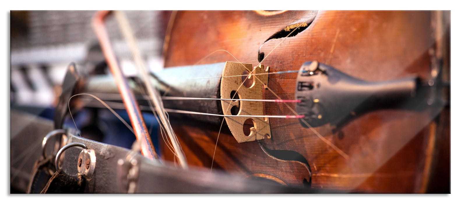 Alte Violine, Glasbild Panorama