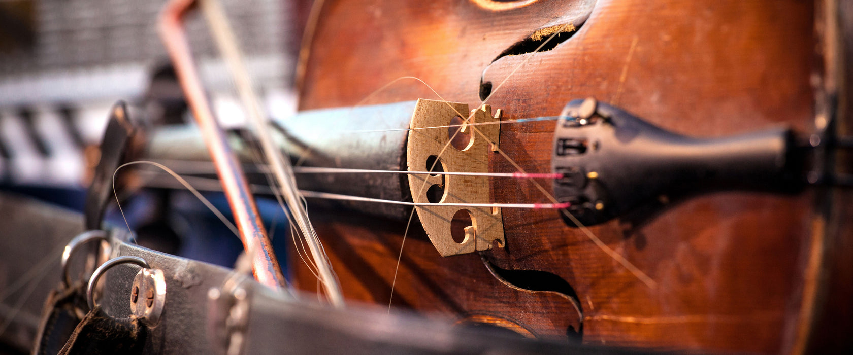 Alte Violine, Glasbild Panorama