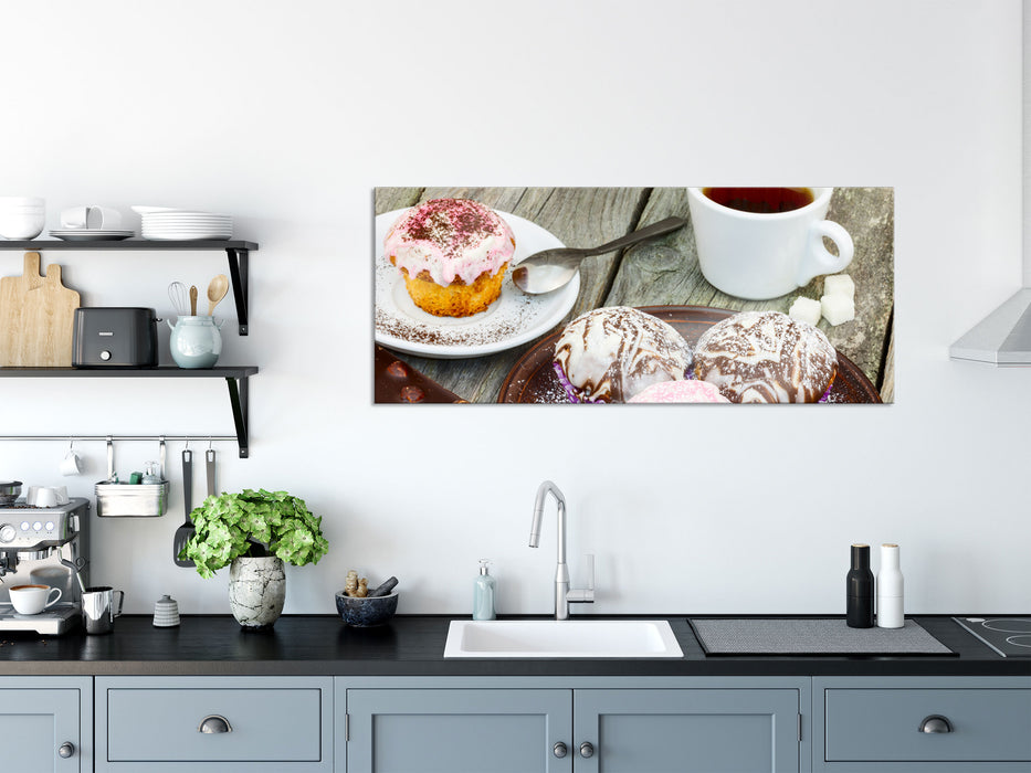 Köstliche Cupcakes, Glasbild Panorama