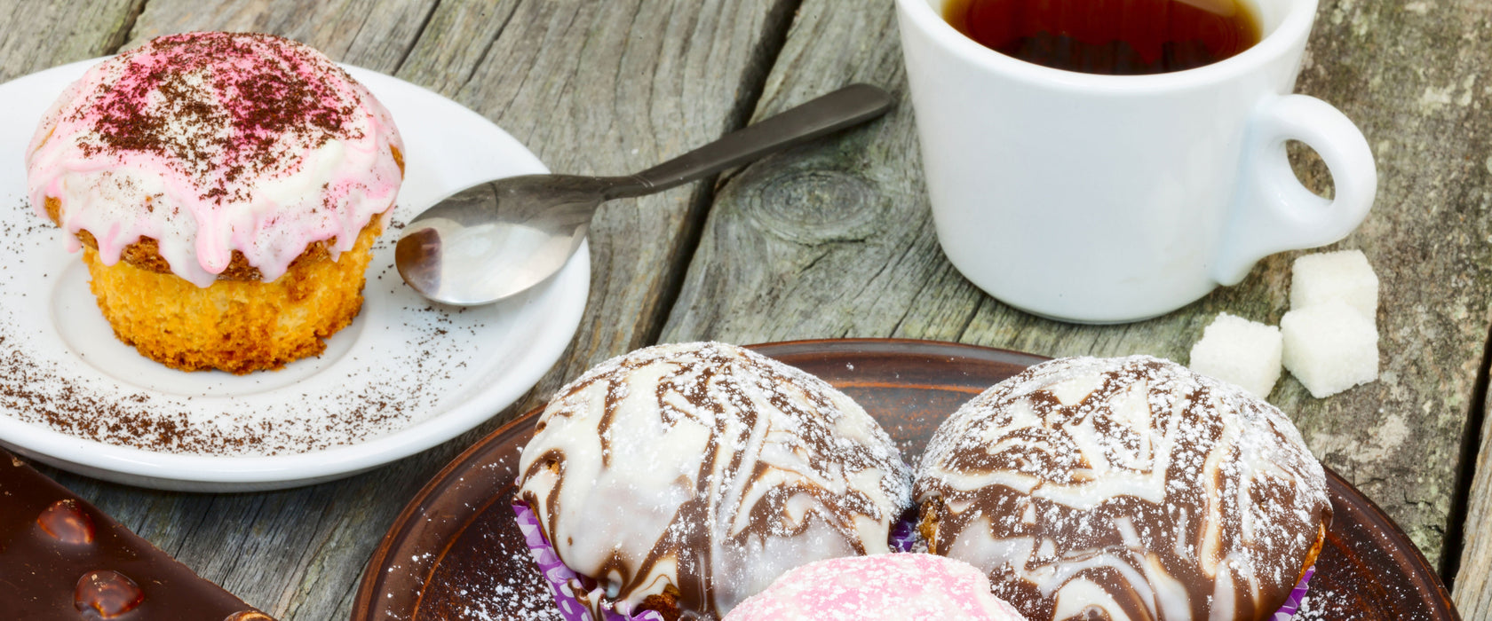 Köstliche Cupcakes, Glasbild Panorama