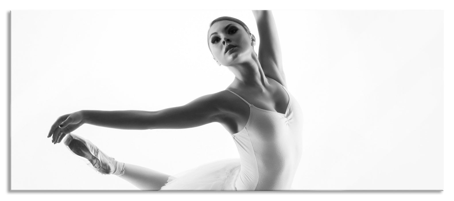 Pixxprint Ästhetische Ballerina, Glasbild Panorama