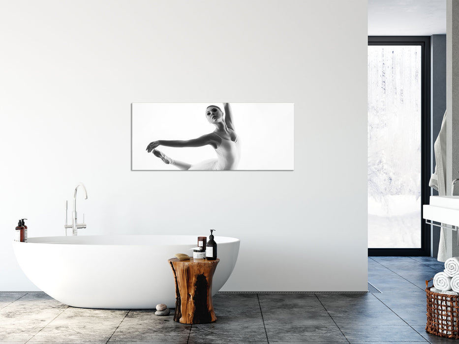 Ästhetische Ballerina, Glasbild Panorama