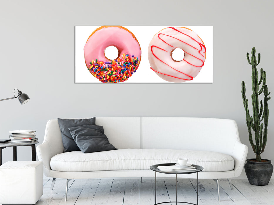 Glasierte Donuts, Glasbild Panorama