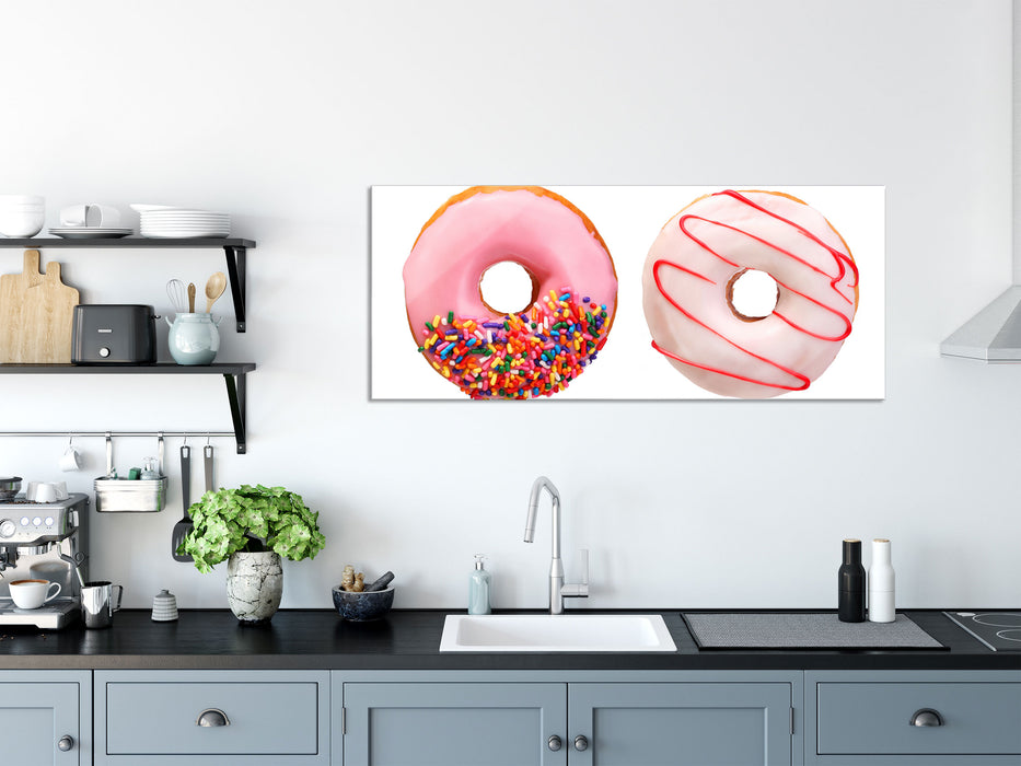 Glasierte Donuts, Glasbild Panorama
