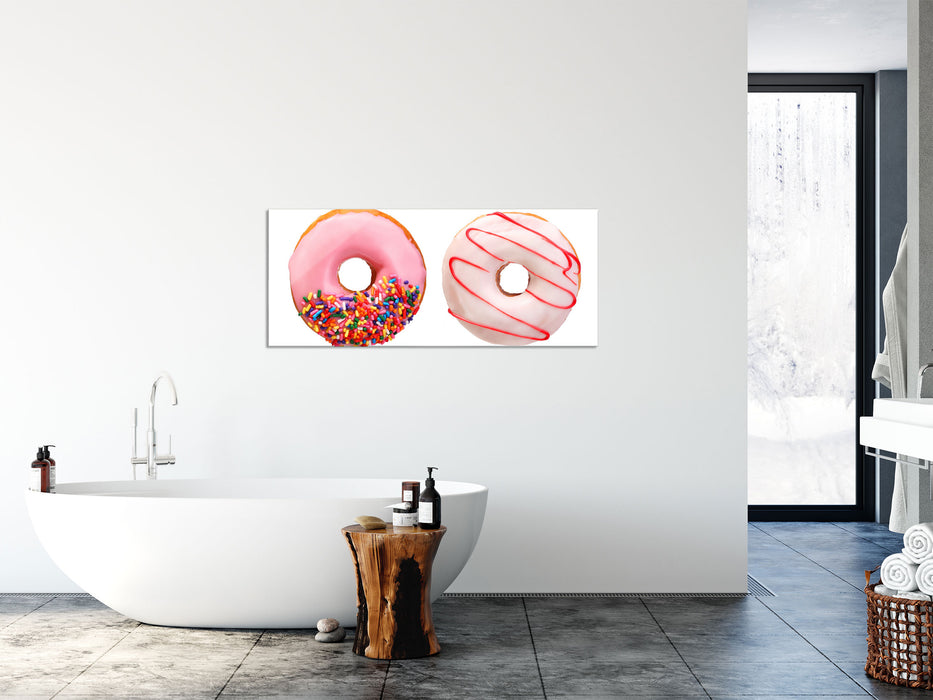 Glasierte Donuts, Glasbild Panorama