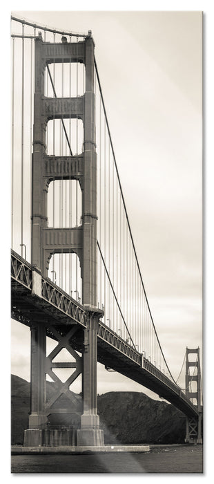 Pixxprint Blick auf Brücke in San Francisco, Glasbild Panorama