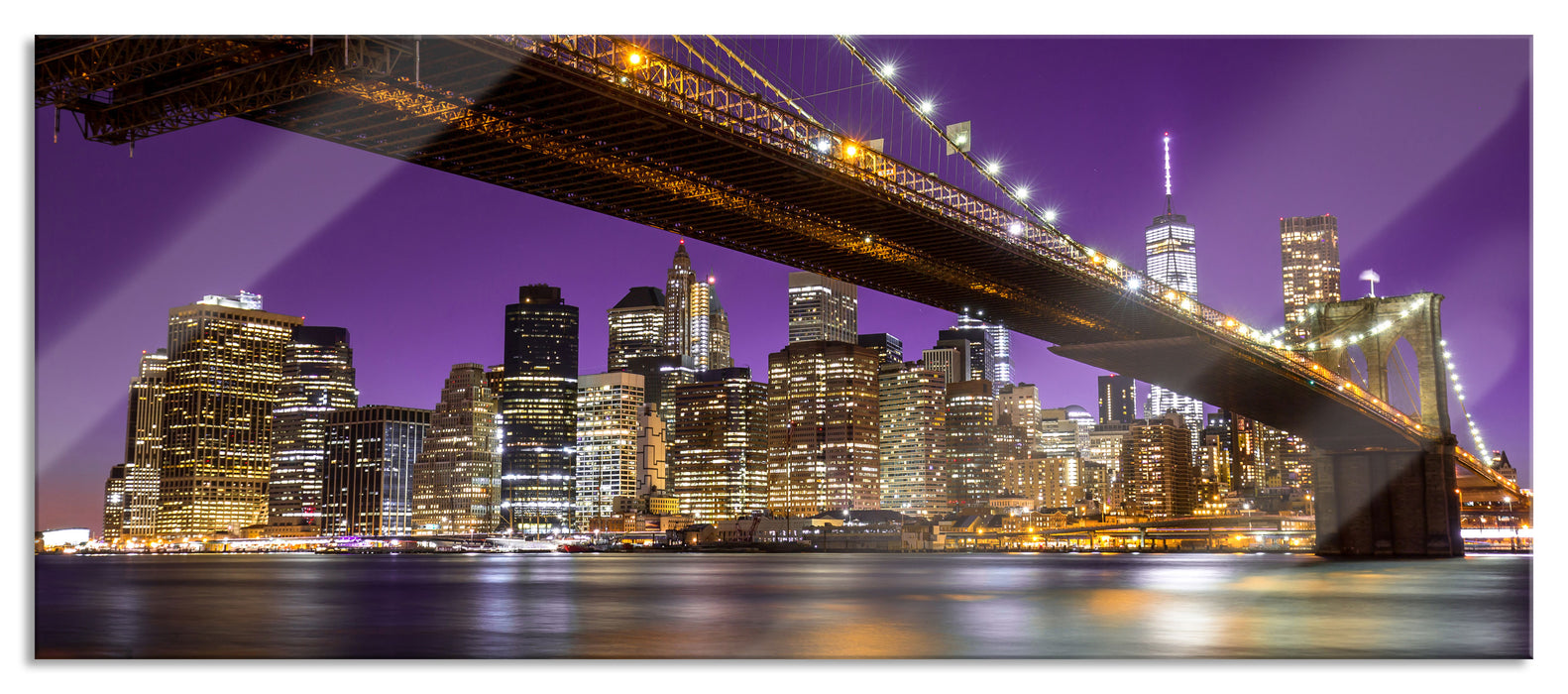 Pixxprint Skyline von Manhattan, Glasbild Panorama