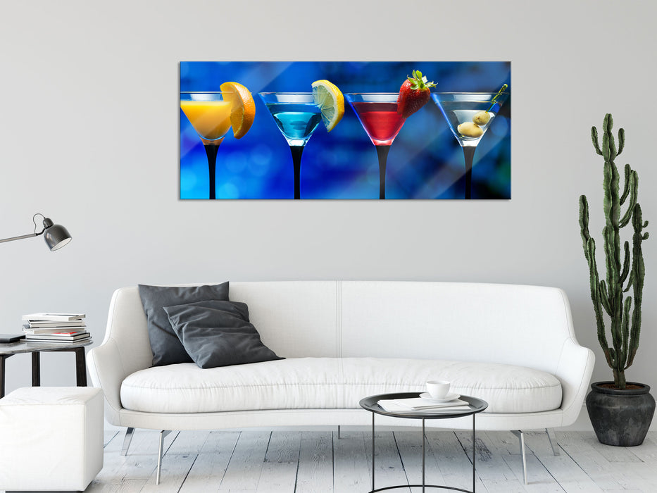 Vier Martinis, Glasbild Panorama