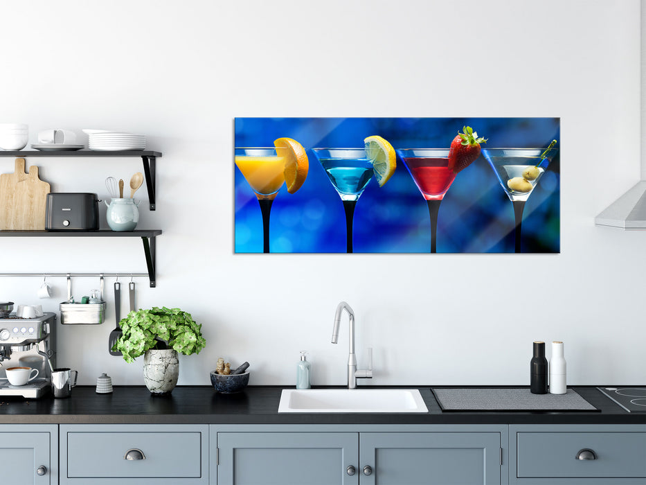 Vier Martinis, Glasbild Panorama