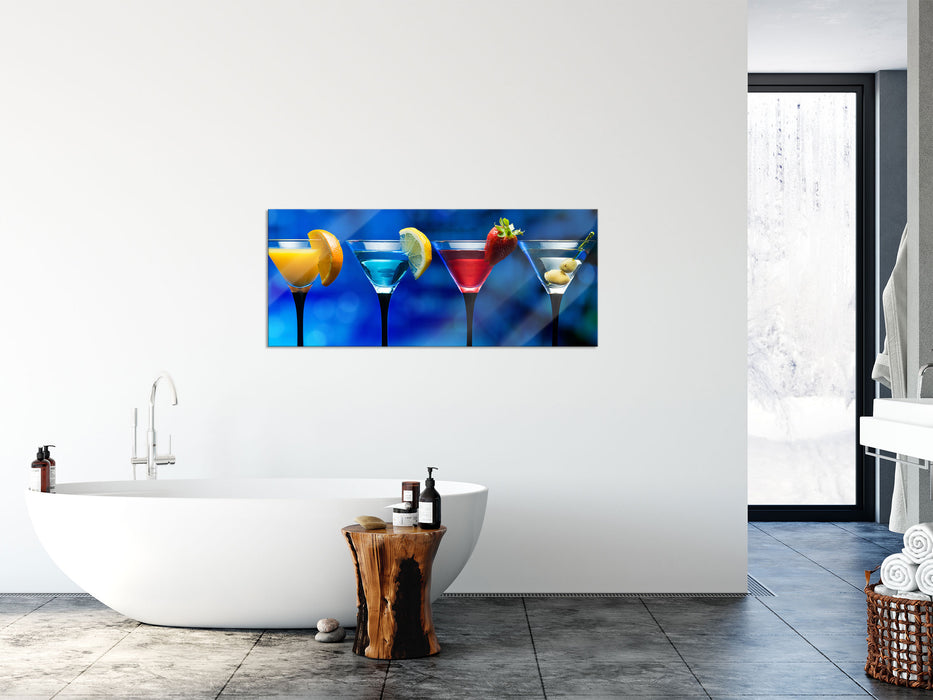 Vier Martinis, Glasbild Panorama