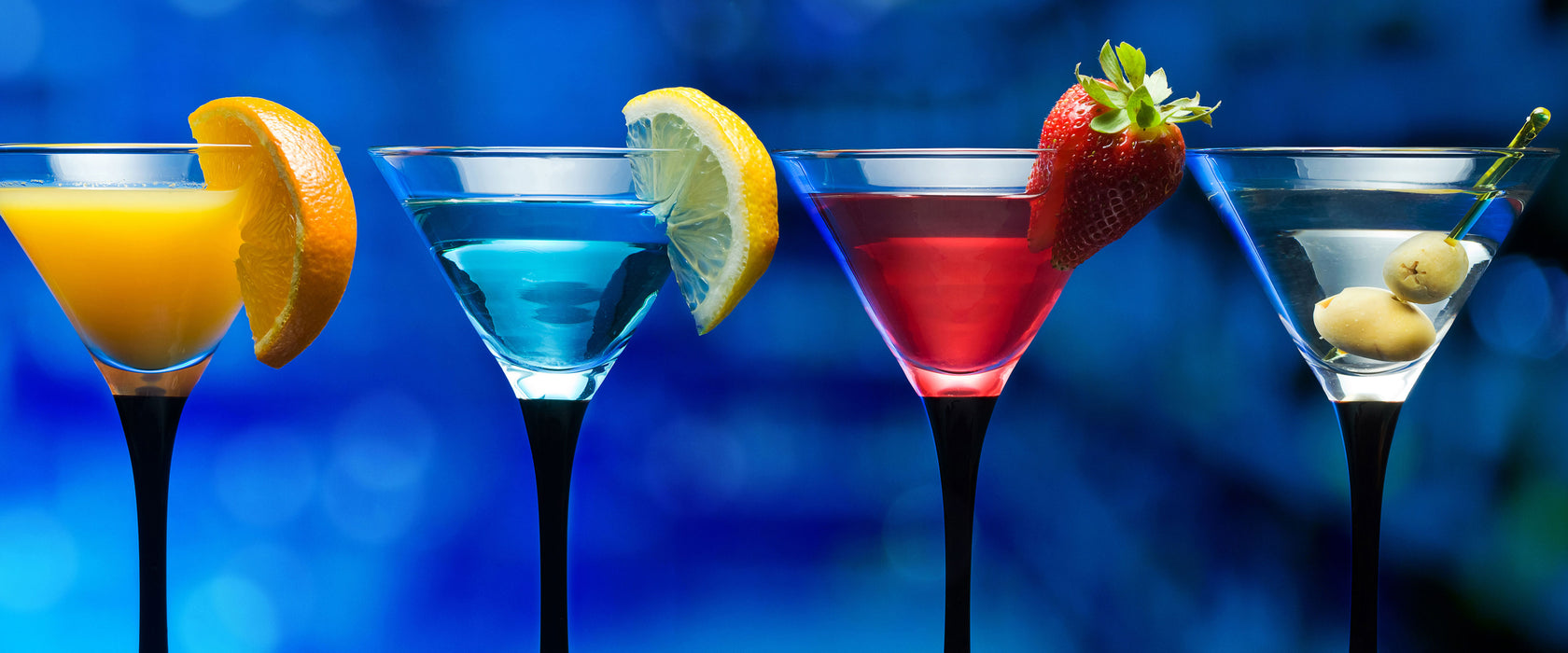 Vier Martinis, Glasbild Panorama