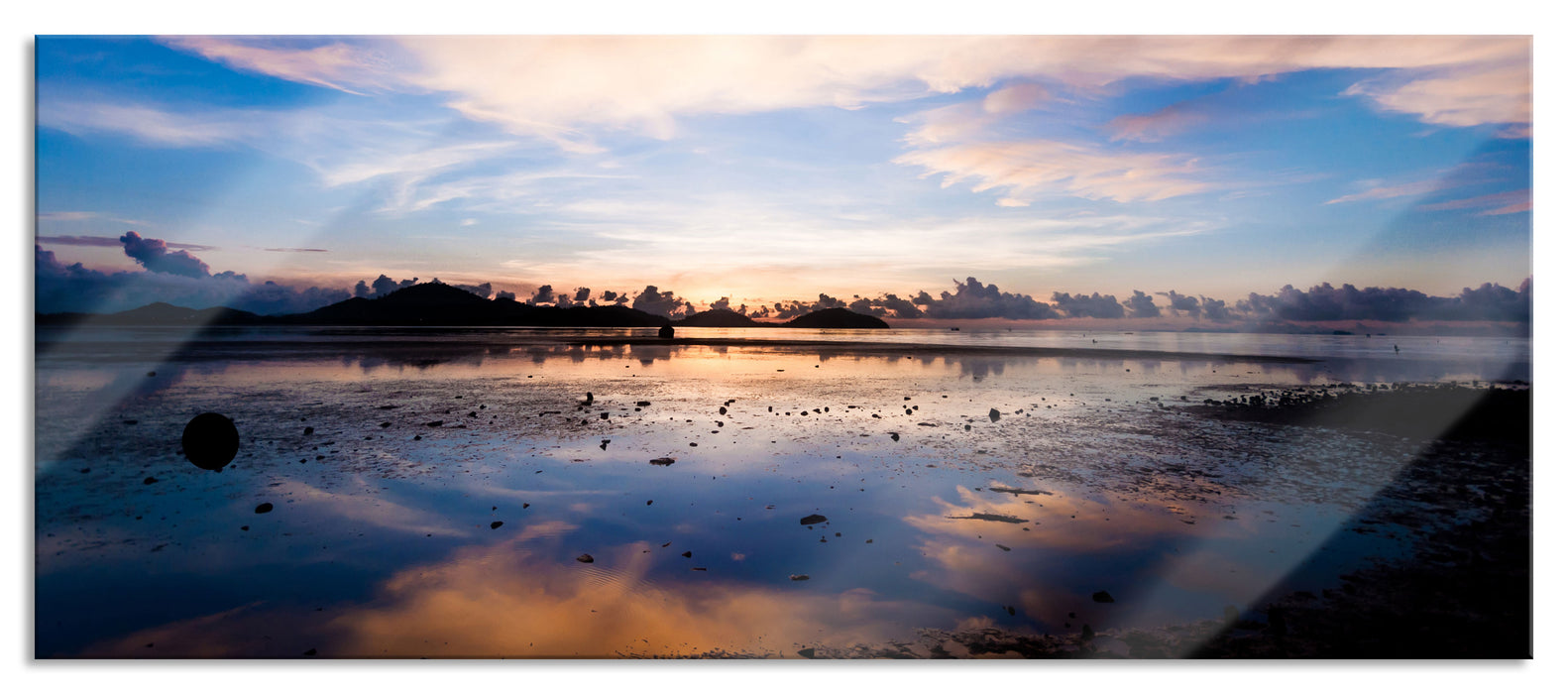 Pixxprint Wunderschöne Seelandschaft, Glasbild Panorama