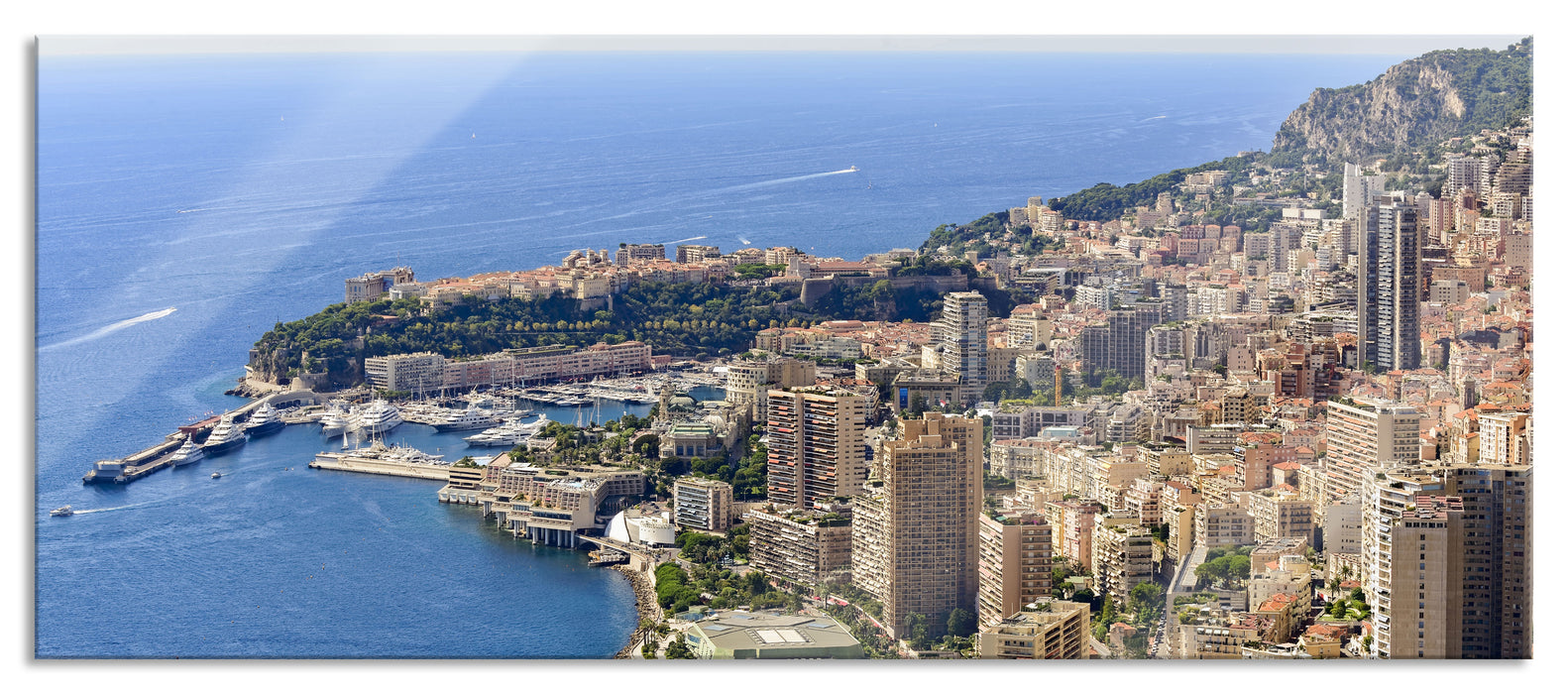 Pixxprint Blick auf das Monte Carlo, Glasbild Panorama
