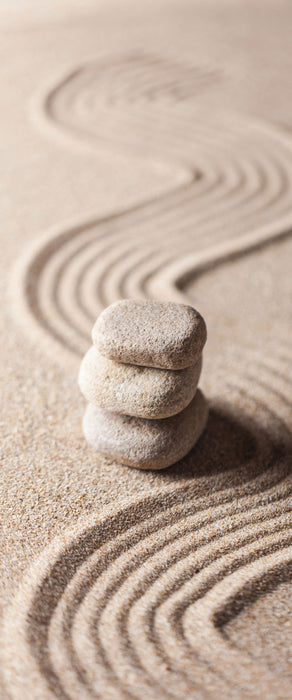 Wellenmuster im Sand, Glasbild Panorama