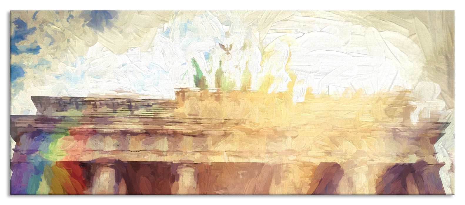 Pixxprint Brandenburger Tor in Berlin, Glasbild Panorama