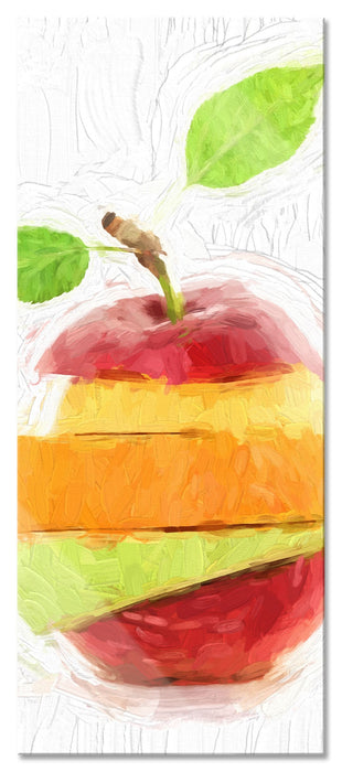 Pixxprint Mixed Fruit - Apple Orange Lime, Glasbild Panorama