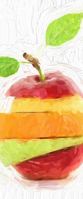 Mixed Fruit - Apple Orange Lime, Glasbild Panorama
