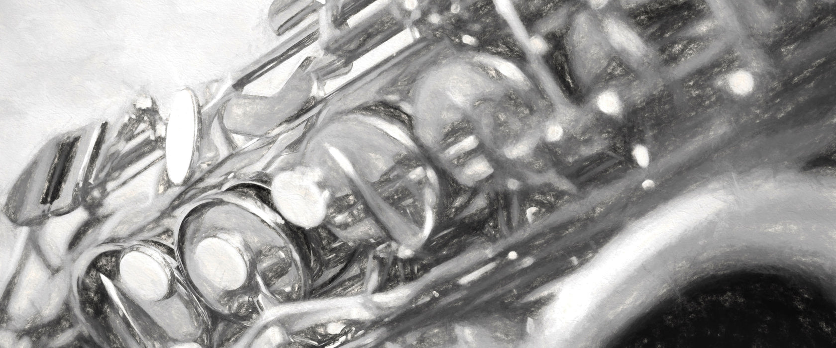 Saxophon, Glasbild Panorama