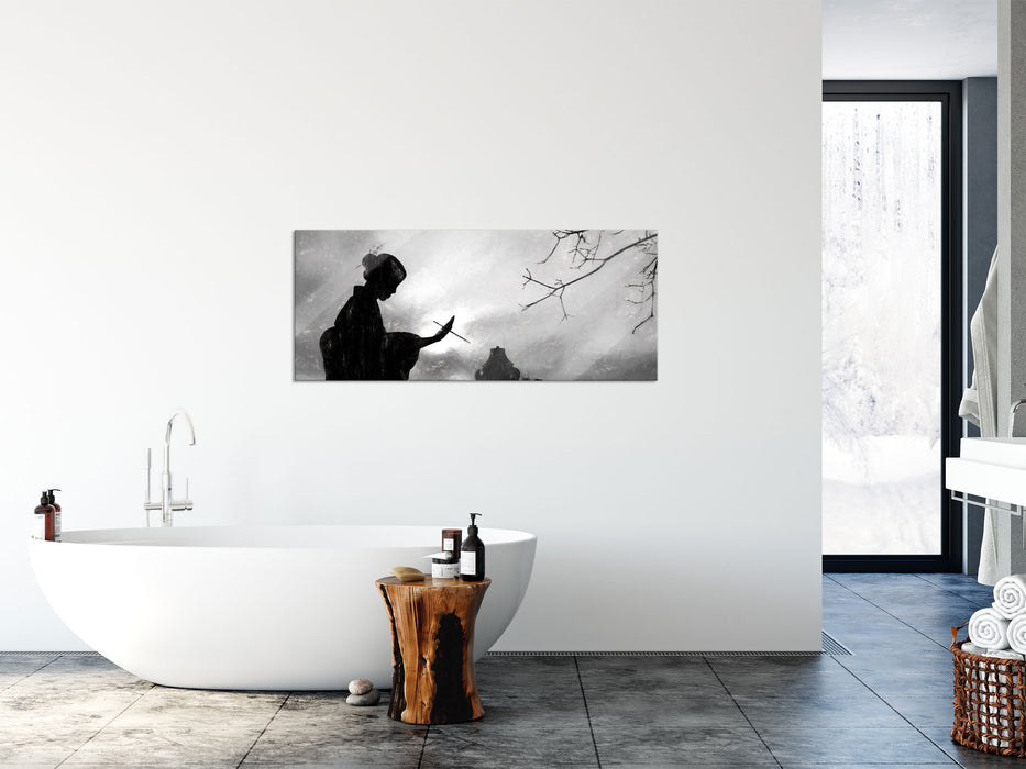 Geisha, Glasbild Panorama