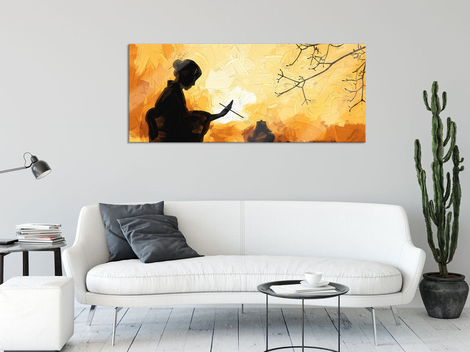 Geisha, Glasbild Panorama