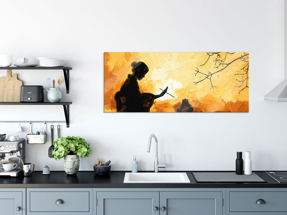 Geisha, Glasbild Panorama