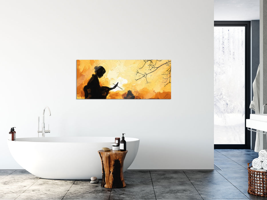 Geisha, Glasbild Panorama