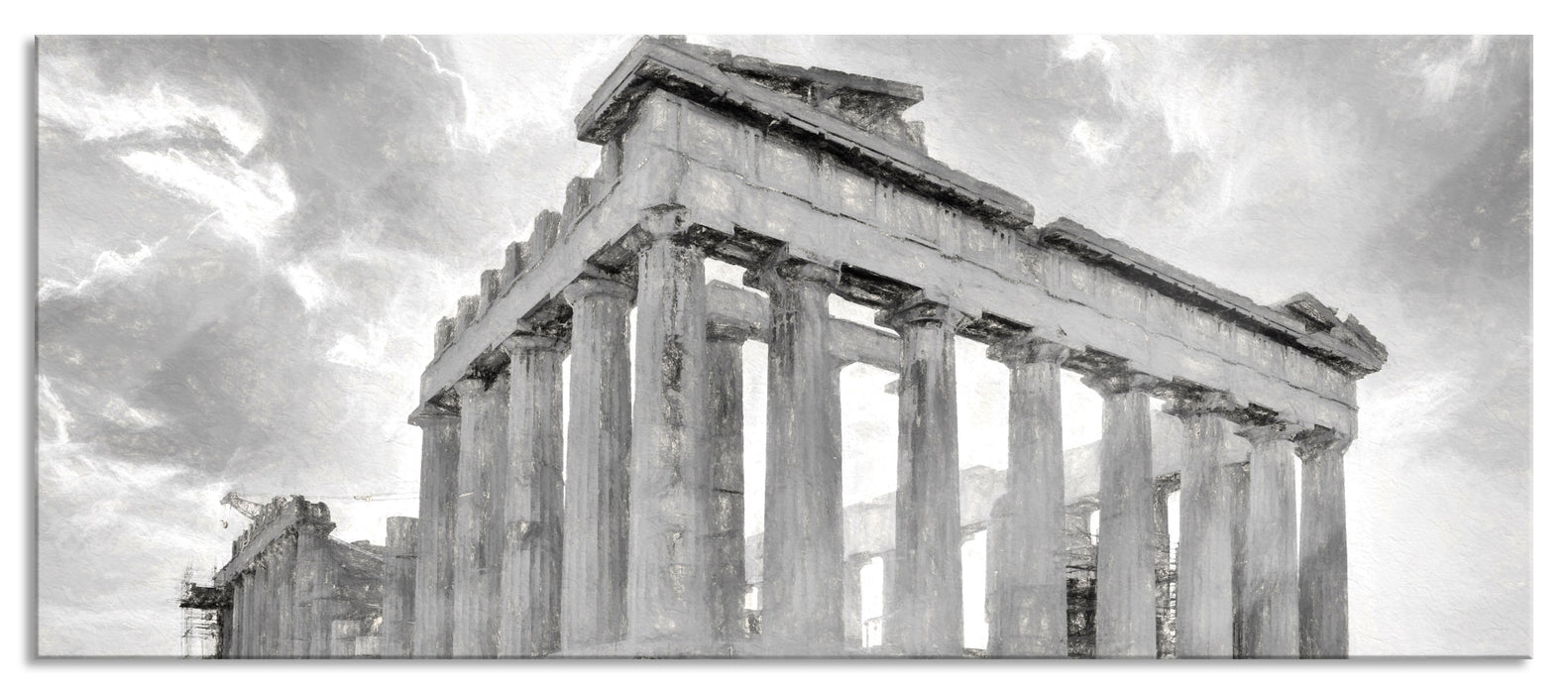 Akropolis in Athen, Glasbild Panorama
